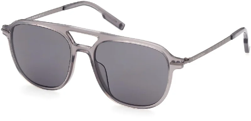 Men's leather - trimmed sunglasses for a luxurious feel​​ ZEGNA 0191 Sunglasses