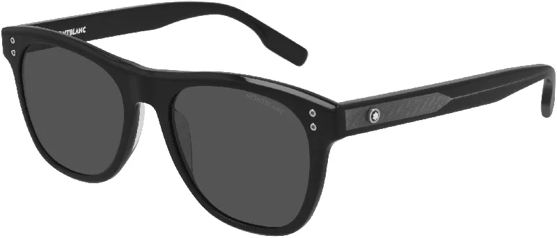 Men's leather - trimmed sunglasses for a luxurious feel​​ Montblanc Established MB0124S Sunglasses