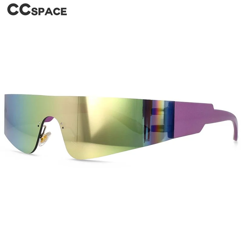Unisex snow - goggle - style sunglasses for winter sports CCspace Unisex Rimless Rectangle Goggle Resin One Lens Frame Sunglasses 54474 Unisex snow - goggle - style sunglasses for winter sports CCspace Unisex Rimless Rectangle Goggle Resin One Lens Frame Sunglasses 54474