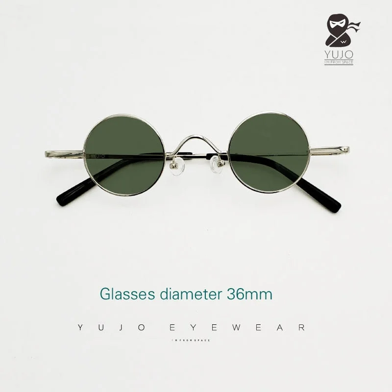 Unisex retro - inspired cat - eye sunglasses for a modern twist Yujo Unisex Full Rim Small Round 36mm Stainless Steel Polarized Sunglasses Y075 Unisex retro - inspired cat - eye sunglasses for a modern twist Yujo Unisex Full Rim Small Round 36mm Stainless Steel Polarized Sunglasses Y075