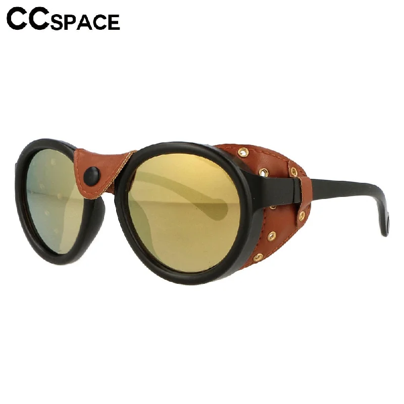 Unisex business - appropriate sunglasses for a polished look CCspace Unisex Full Rim Oval Round Resin Frame Steampunk Sunglasses 46311 Unisex business - appropriate sunglasses for a polished look CCspace Unisex Full Rim Oval Round Resin Frame Steampunk Sunglasses 46311