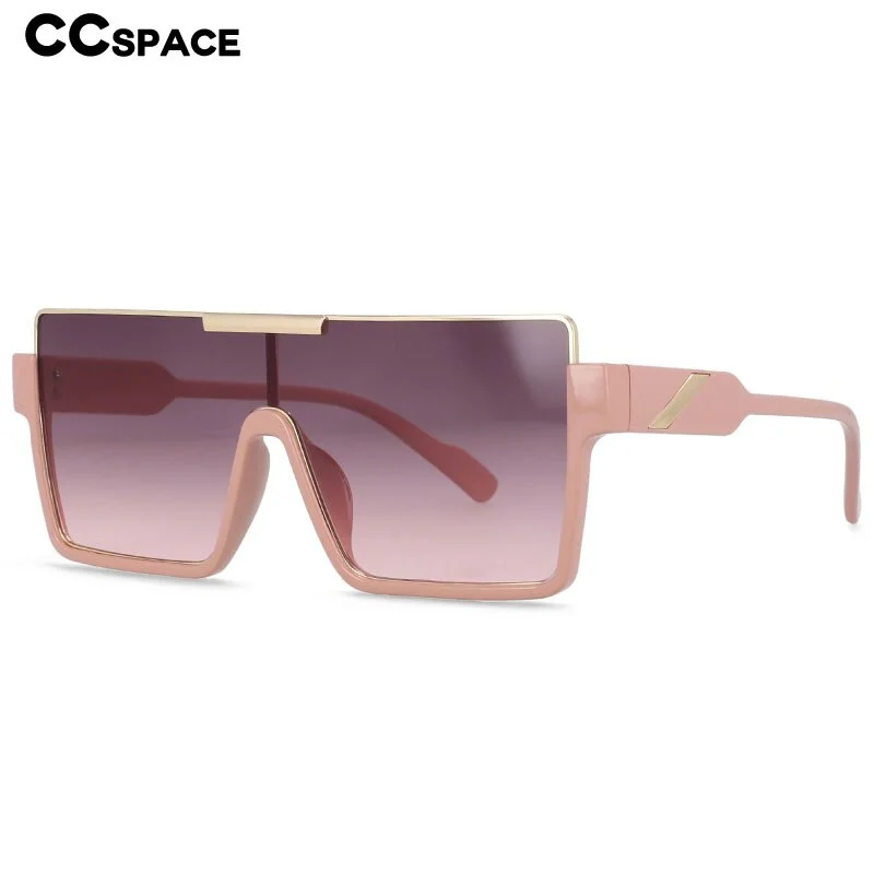 Unisex fashion - forward sunglasses with geometric patterns CCspace Unisex Oversized Square One Lens Goggle Resin Frame Sunglasses 53820 Unisex fashion - forward sunglasses with geometric patterns CCspace Unisex Oversized Square One Lens Goggle Resin Frame Sunglasses 53820