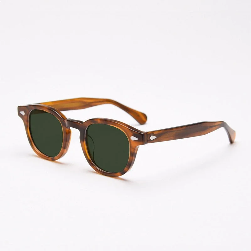 Unisex military - inspired sunglasses for a rugged look Yujo Unisex Full Rim Round Acetate UV400 Polarized Sunglasses 21021 Unisex military - inspired sunglasses for a rugged look Yujo Unisex Full Rim Round Acetate UV400 Polarized Sunglasses 21021