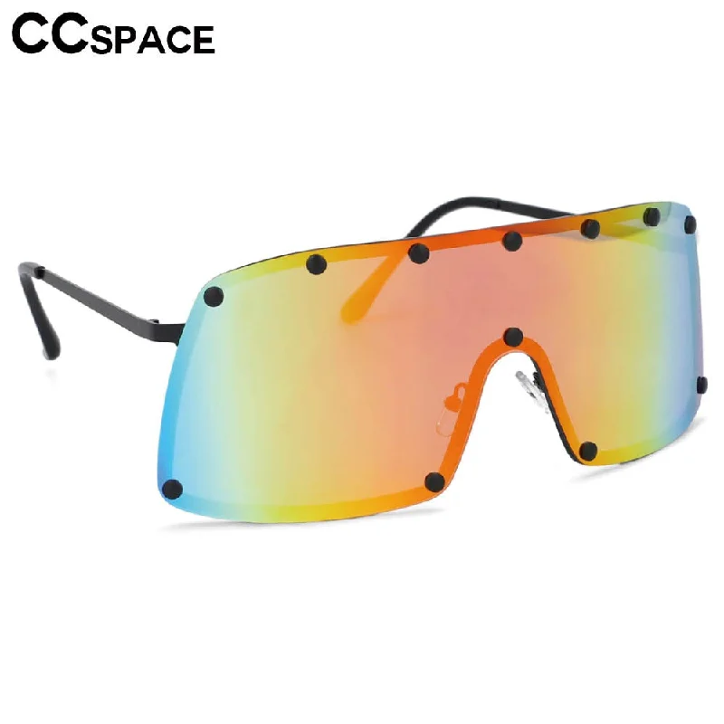Unisex plastic - framed sunglasses with a matte finish CCspace Unisex Full Rim Oversized Goggle One Lens Alloy Sunglasses 53664 Unisex plastic - framed sunglasses with a matte finish CCspace Unisex Full Rim Oversized Goggle One Lens Alloy Sunglasses 53664