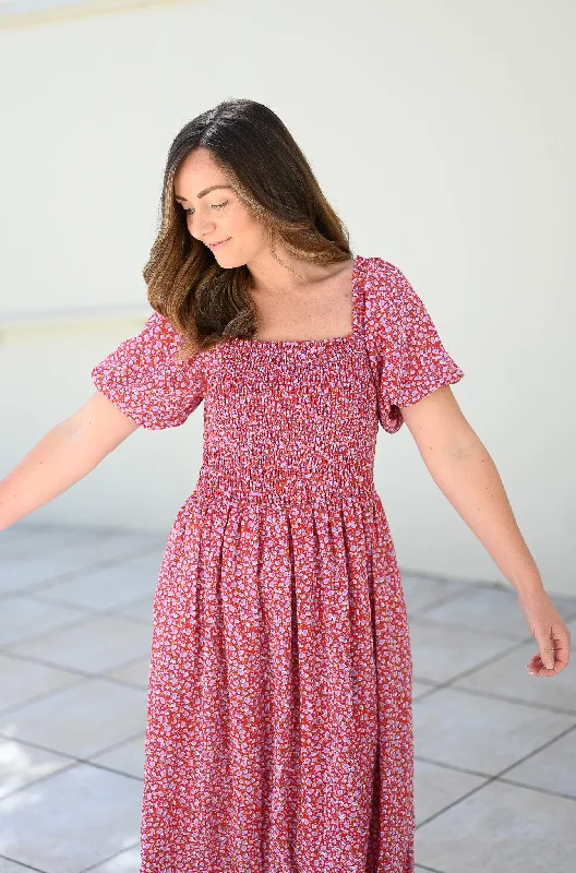 Amalfi Dress - Red Floral