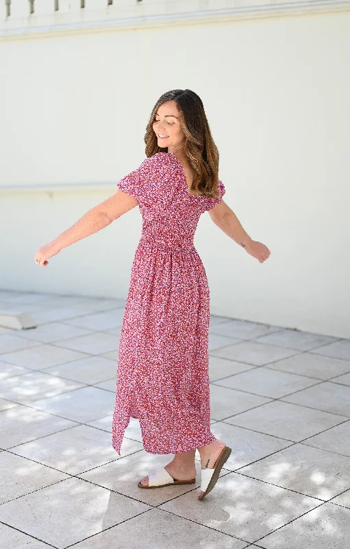 Amalfi Dress - Red Floral