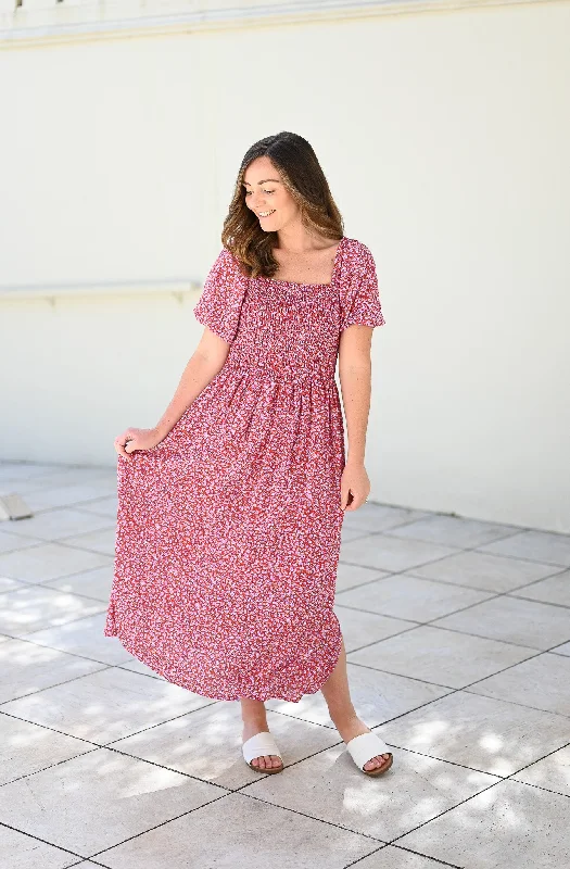 Amalfi Dress - Red Floral