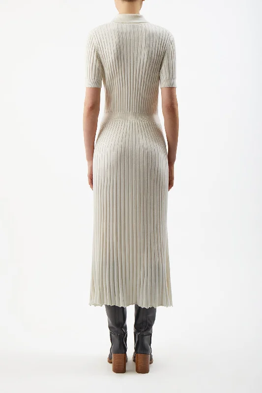 Amor Knit Dress in Ivory Cashmere Silk