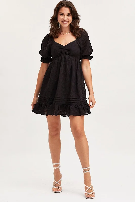 Black Dress Short Sleeve Mini