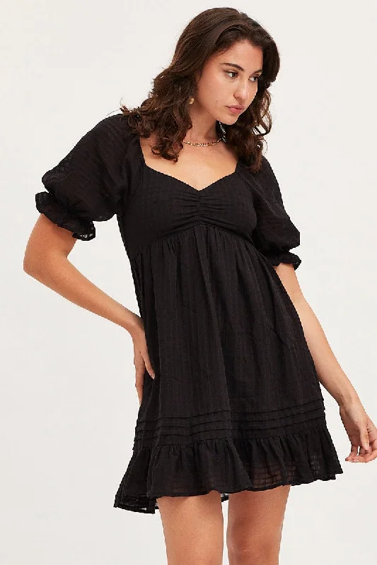 Black Dress Short Sleeve Mini