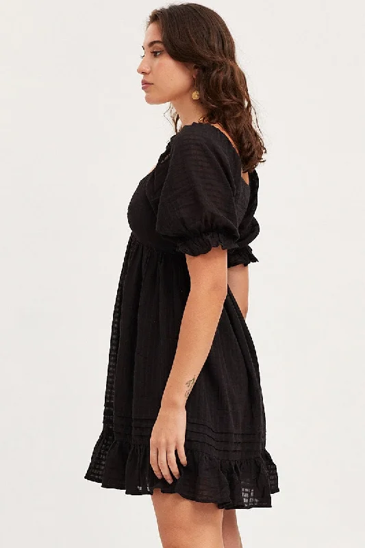 Black Dress Short Sleeve Mini