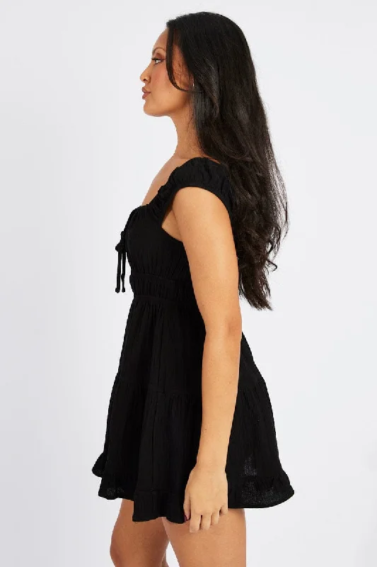 Black Fit And Flare Dress Mini