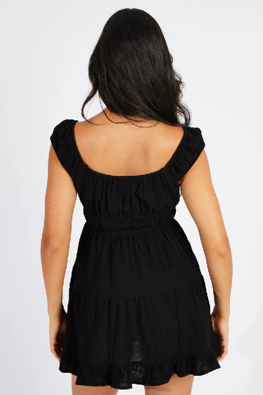 Black Fit And Flare Dress Mini