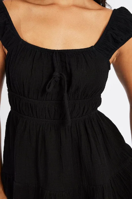 Black Fit And Flare Dress Mini