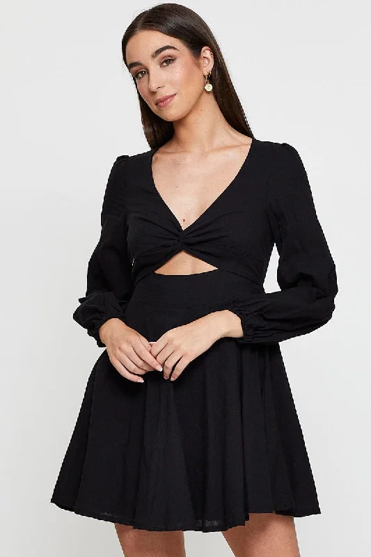 Black Mini Dress Long Sleeve