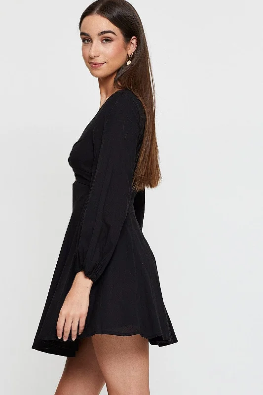 Black Mini Dress Long Sleeve