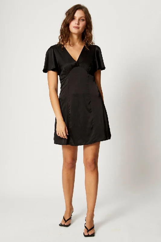 Black Mini Dress Short Sleeve