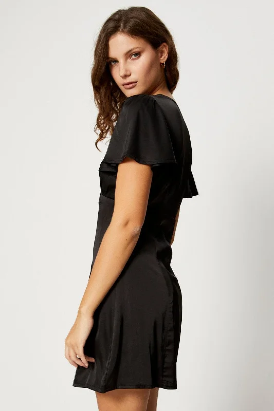 Black Mini Dress Short Sleeve