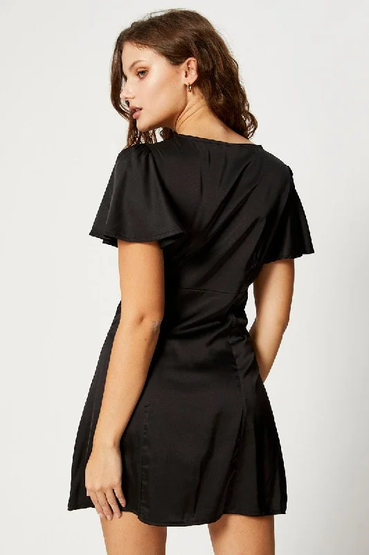 Black Mini Dress Short Sleeve