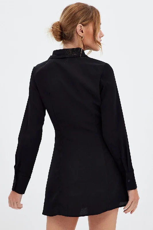 Black Shirt Dress Long Sleeve