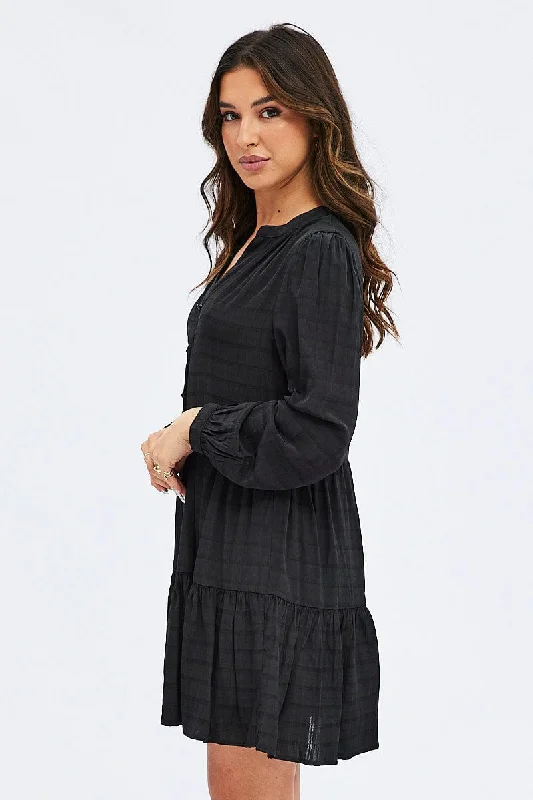 Black Shirts Dress Long Sleeve