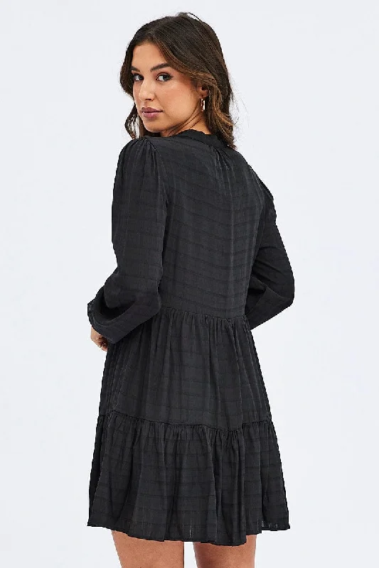 Black Shirts Dress Long Sleeve