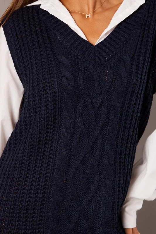 Blue Knit Top Jumper