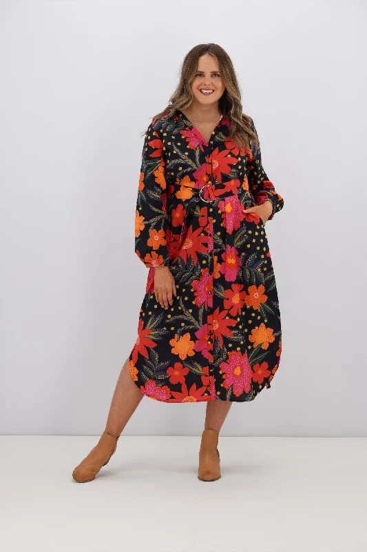 Boho Australia Fowler Midi Dress Red Floral