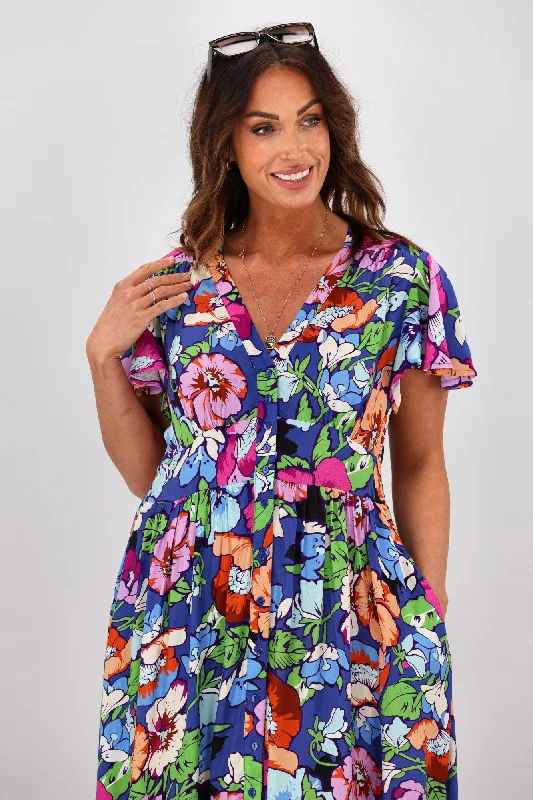 Boho Australia Larry Midi Dress Multi