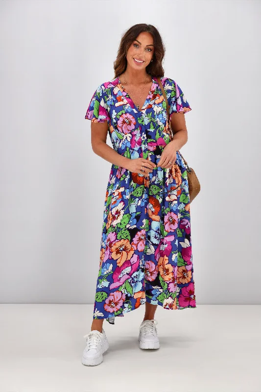 Boho Australia Larry Midi Dress Multi