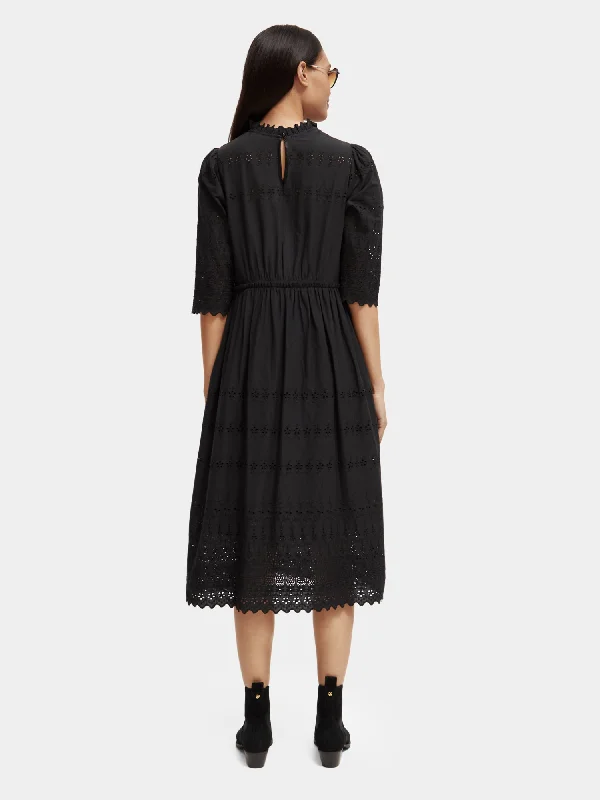 Broderie anglaise midi dress