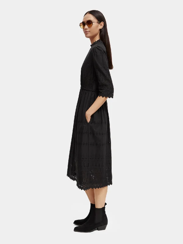 Broderie anglaise midi dress