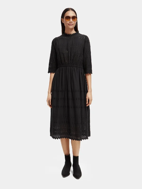 Broderie anglaise midi dress