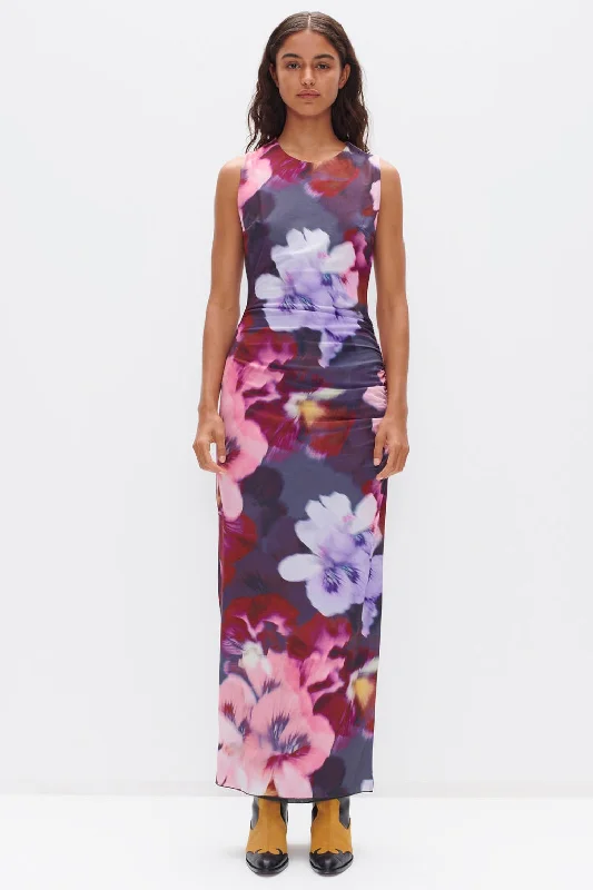 Chameleon Purple Iris Floral Tank Maxi Dress