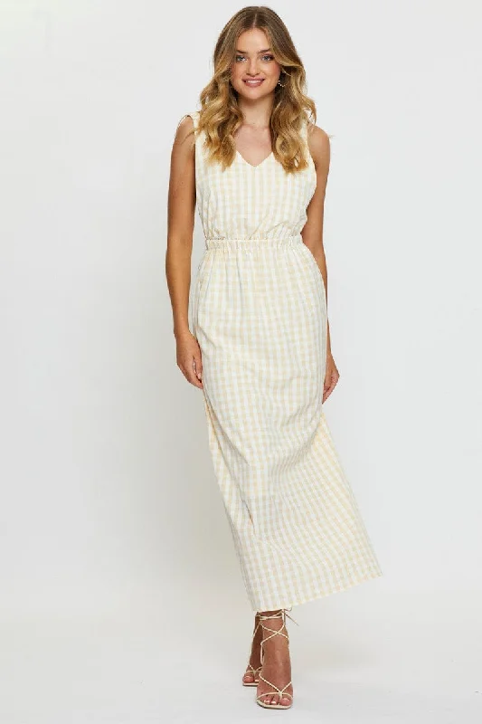 Check Maxi Dress Sleeveless