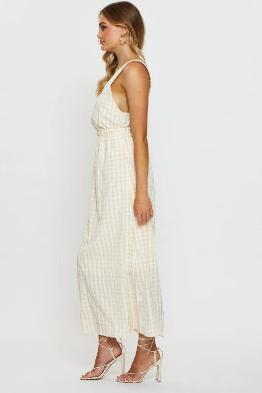 Check Maxi Dress Sleeveless