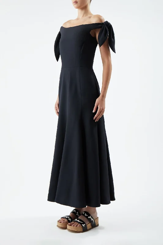 Eda Dress in Black Silk