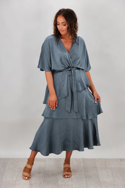 Celebration by Shine On Marissa Midi Dress Stormy Grey