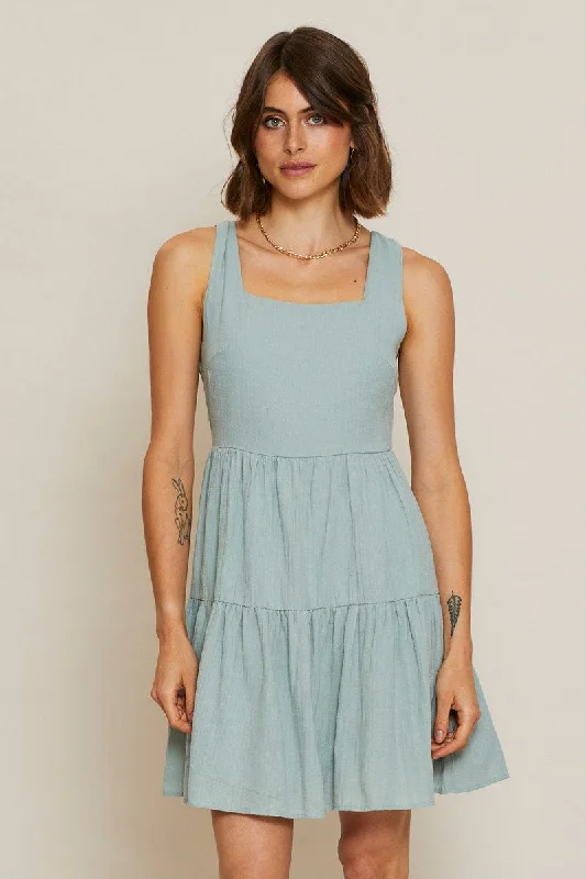 Green Mini Dress Sleeveless