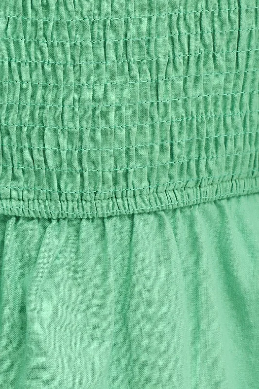 Green Mini Dress Square Neck