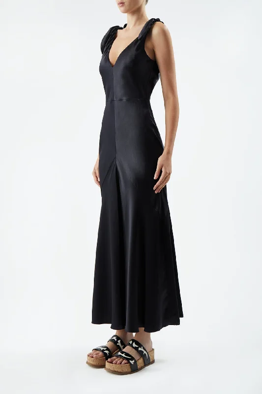 Havilland Dress in Black Silk