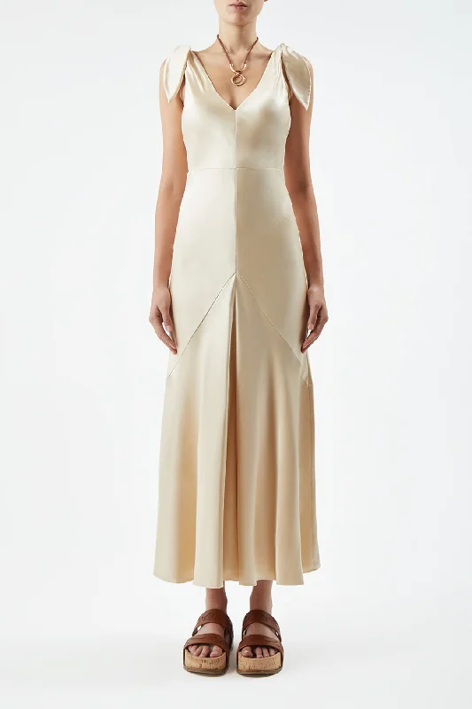 Havilland Dress in Champagne Silk