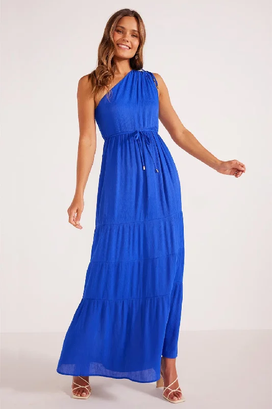 Kameo Cobalt One Shoulder Maxi Dress