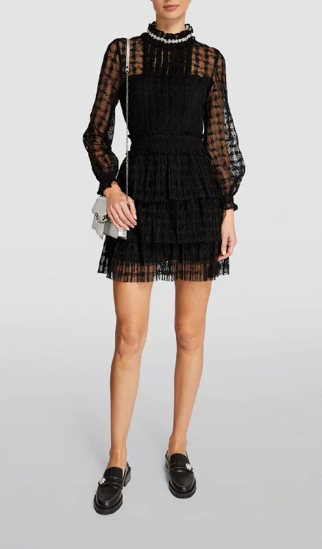 LACE MINI DRESS IN BLACK