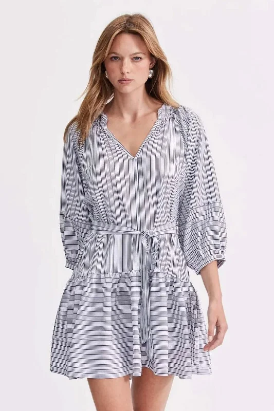 Liora Navy Stripe Smock Dress