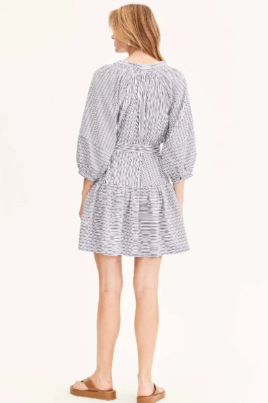 Liora Navy Stripe Smock Dress