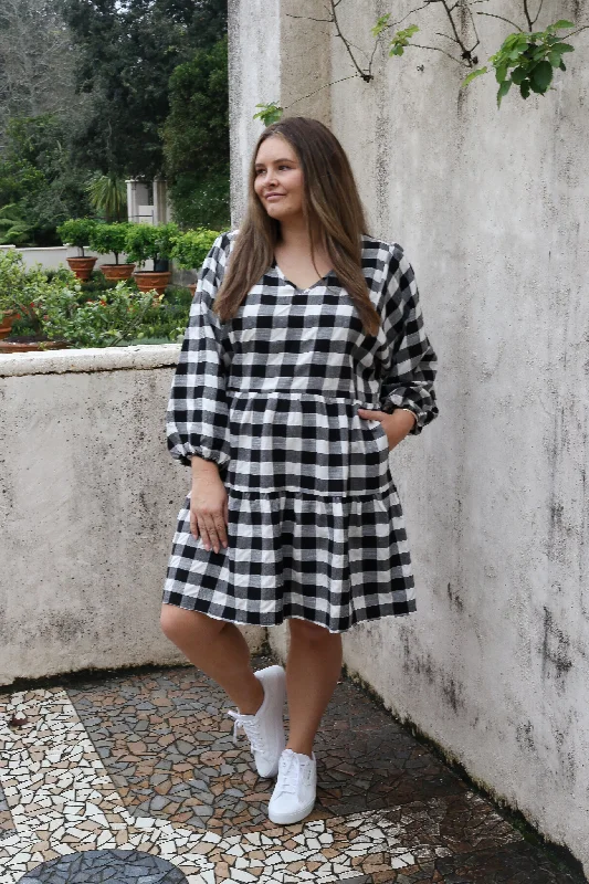 Lola Dress - Black Gingham