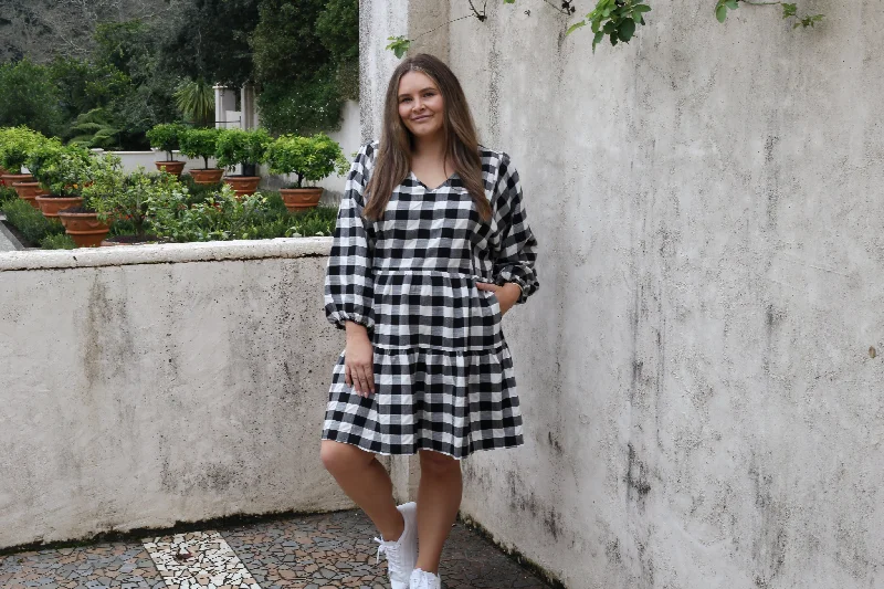 Lola Dress - Black Gingham