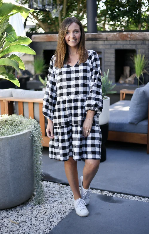 Lola Dress - Black Gingham