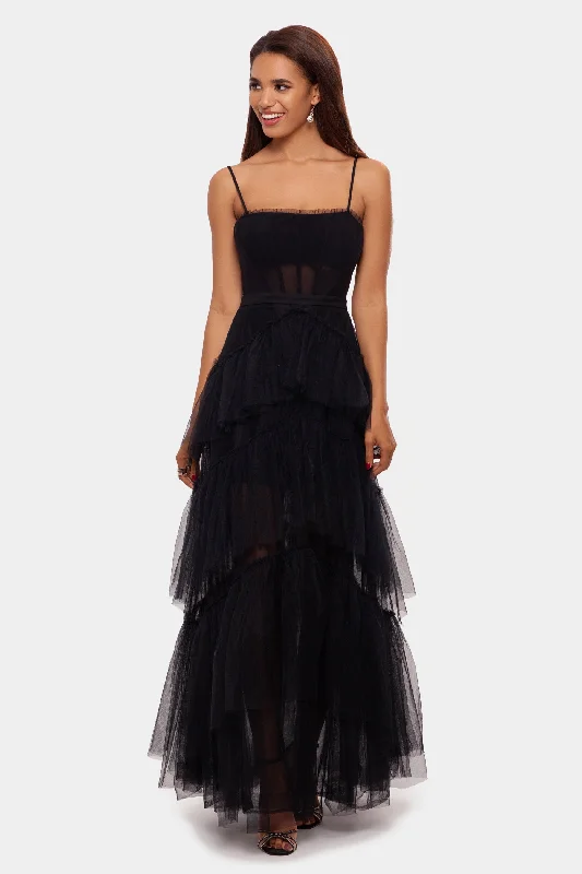 Long Mesh Corset Gown